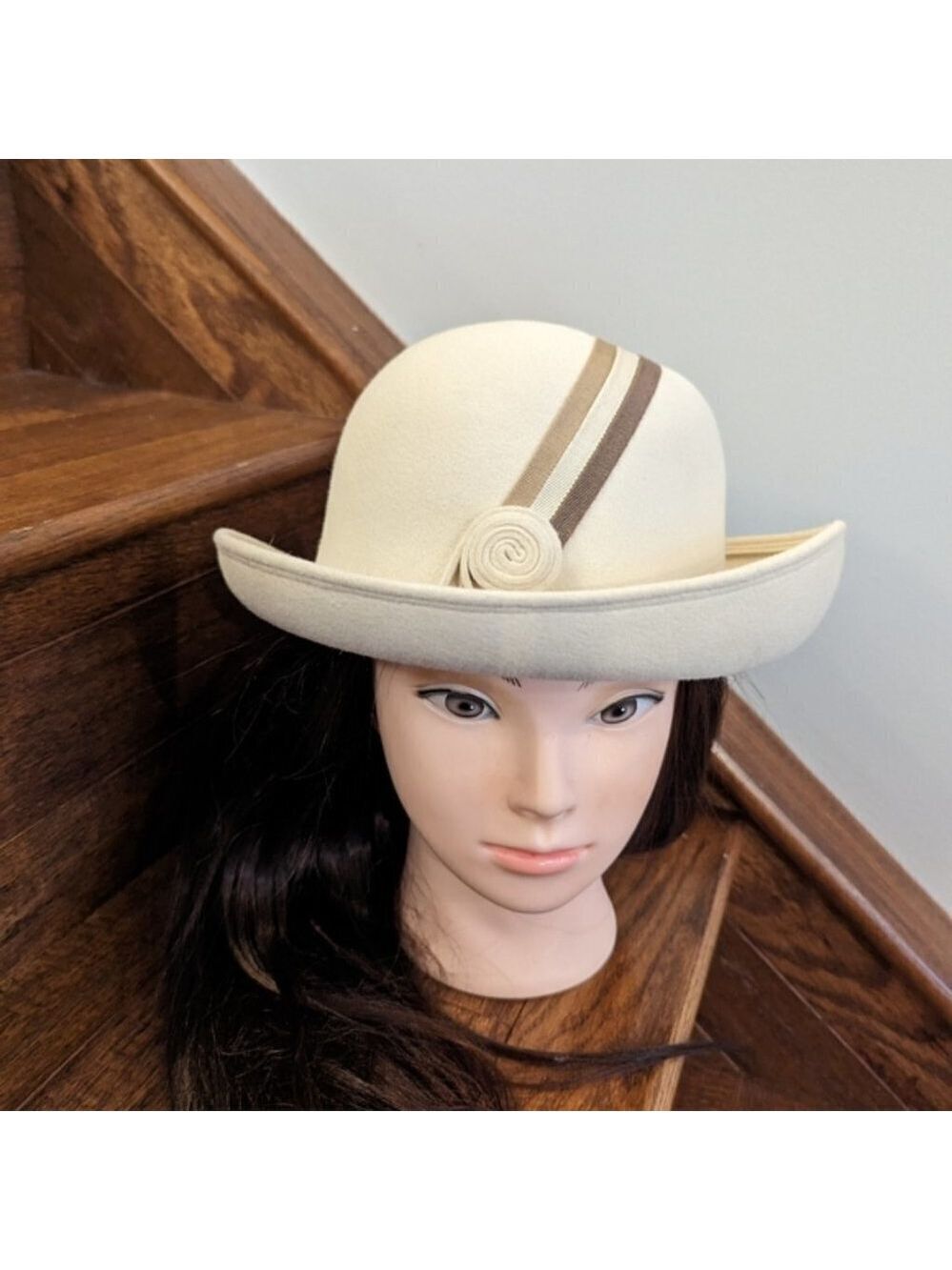 VINTAGE bowler style hat, Andre Montreal, mid century modern